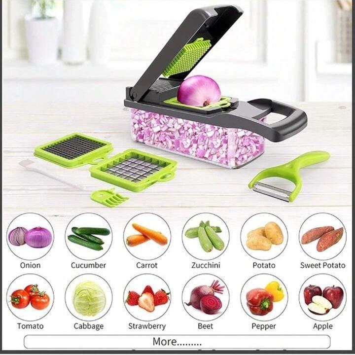 ADJUSTABLE 14-IN-1 - VEGETABLE CUTTER & SHREDDER