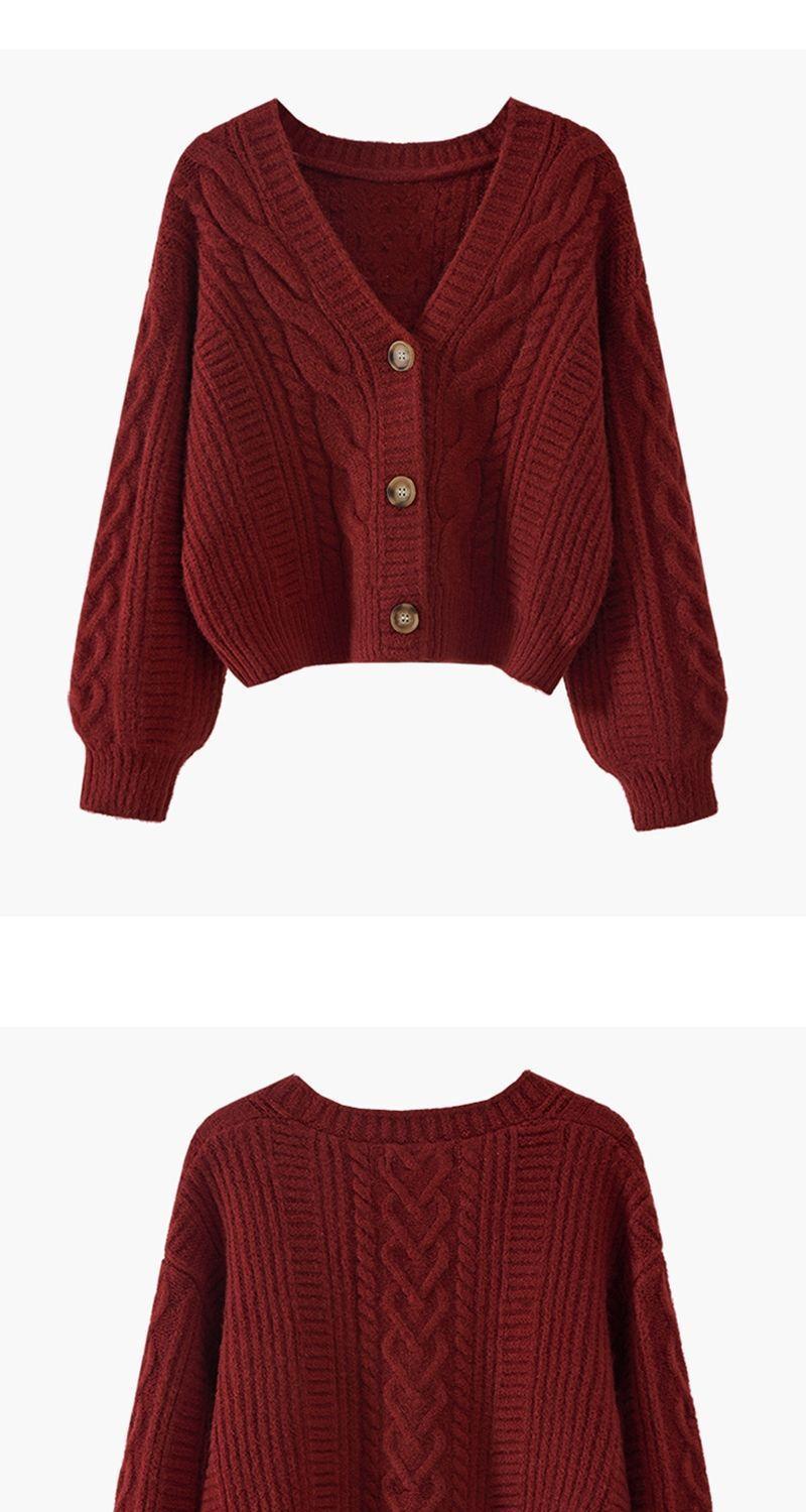 V Neck Knitted Sweater