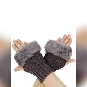 2 Pcs Wool Fur Lined Gloves 1