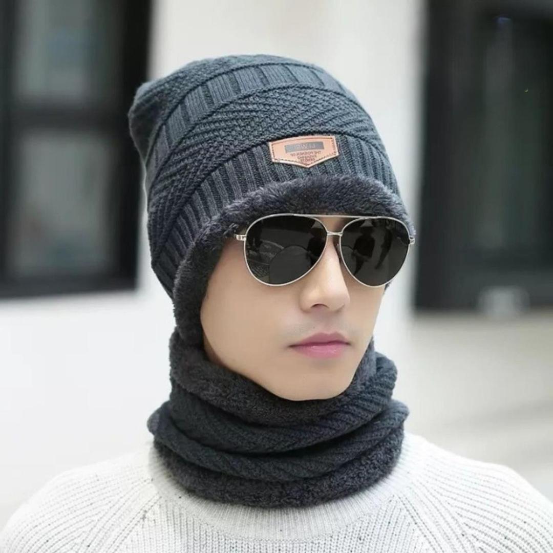 2 in 1 Winter Cap and neck warmer for Men , HIGH QUALITY 2 Pcs