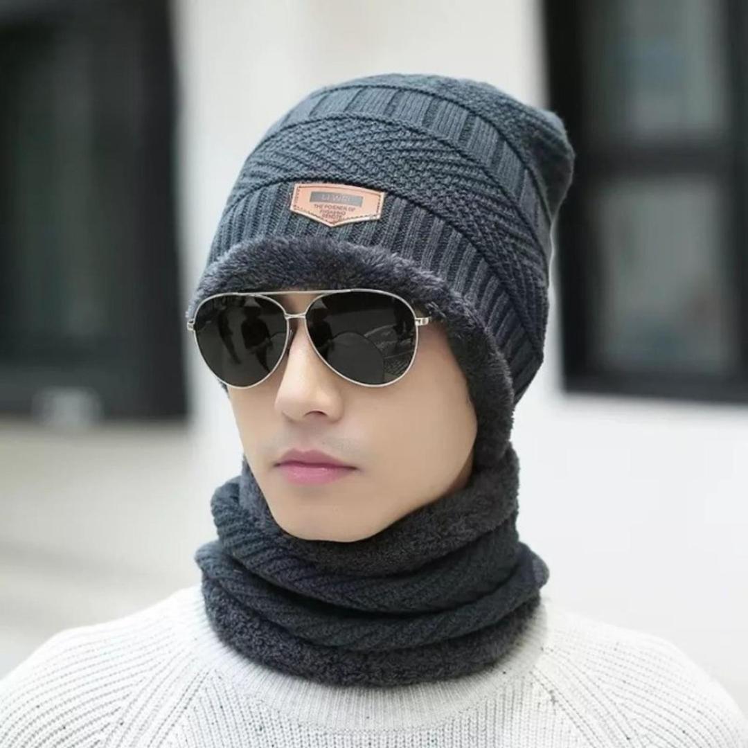 2 in 1 Winter Cap and neck warmer for Men , HIGH QUALITY 2 Pcs