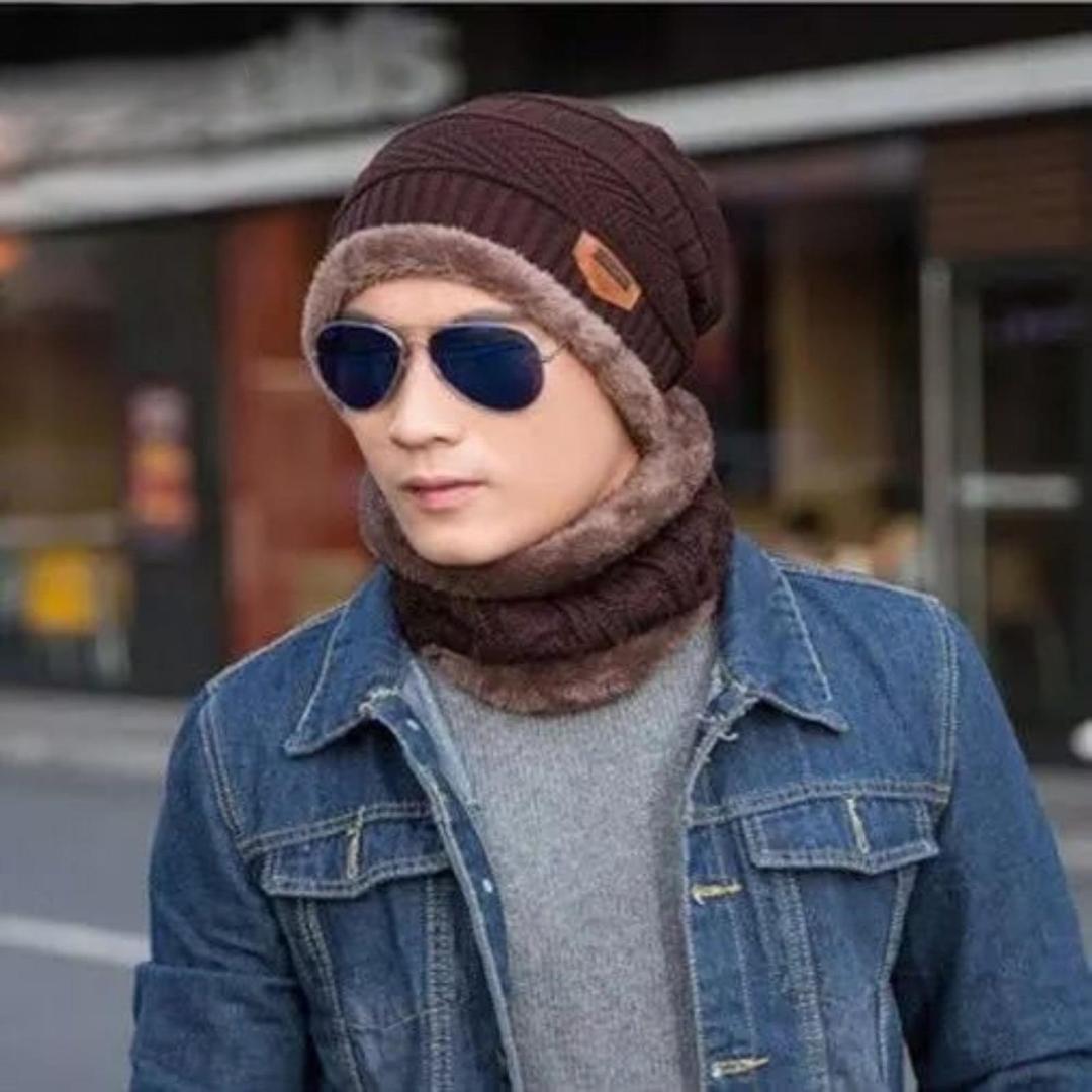 2 in 1 Winter Cap and neck warmer for Men , HIGH QUALITY 2 Pcs