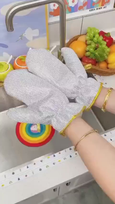 Cleaning Cloth Kitchen Magic Dishwashing Gloves Steel Wire Cleaning Rag Microwave Stove Clean Tools Dish Cloth